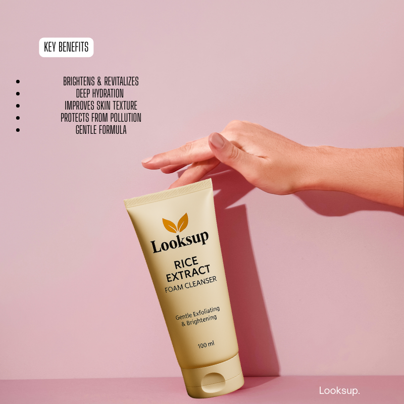 🍚 Looksup Rice Extract Face Wash  ✨ Gentle Hydration & Natural Glow – Powered by Rice Extract